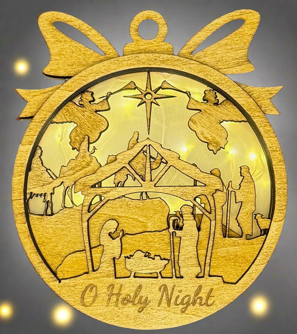 Lighted Nativity Scene Ornament - O Holy Night