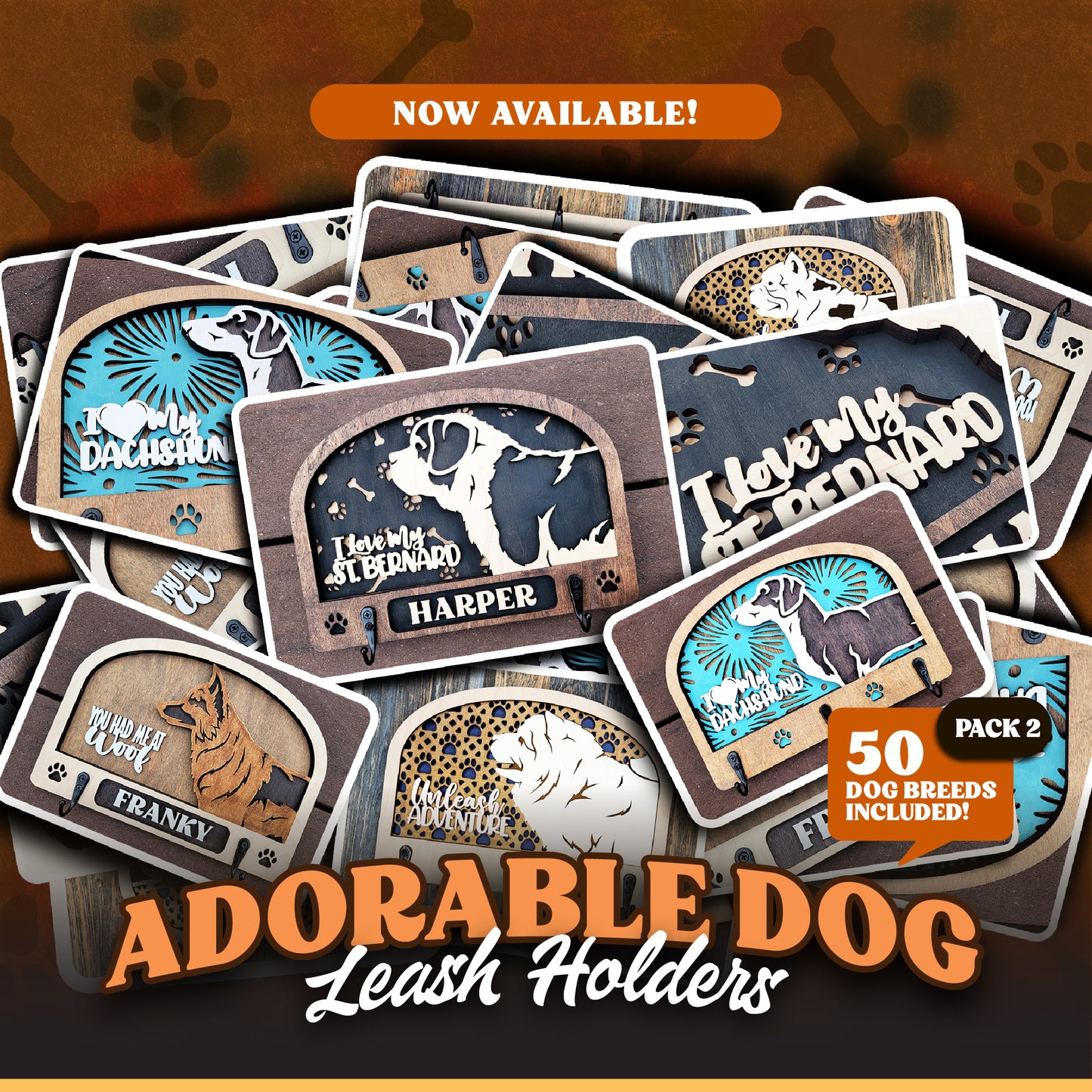 Additional Breeds!  Adorable Dog Leash Holder